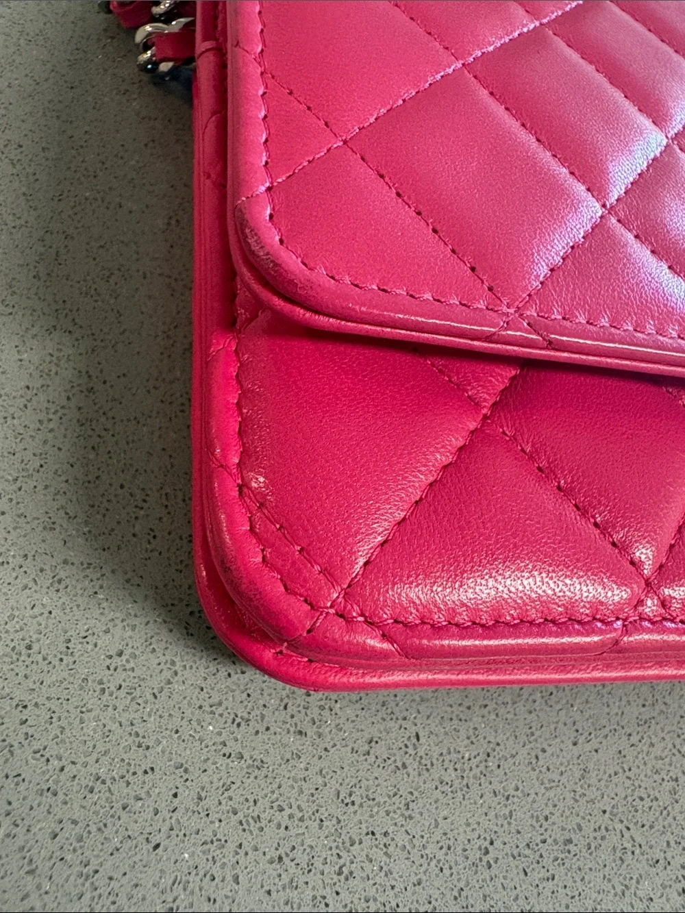 CHANEL Pink Lambskin Classic Quilted Wallet On a Chain - Picture 10 of 15
